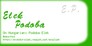 elek podoba business card